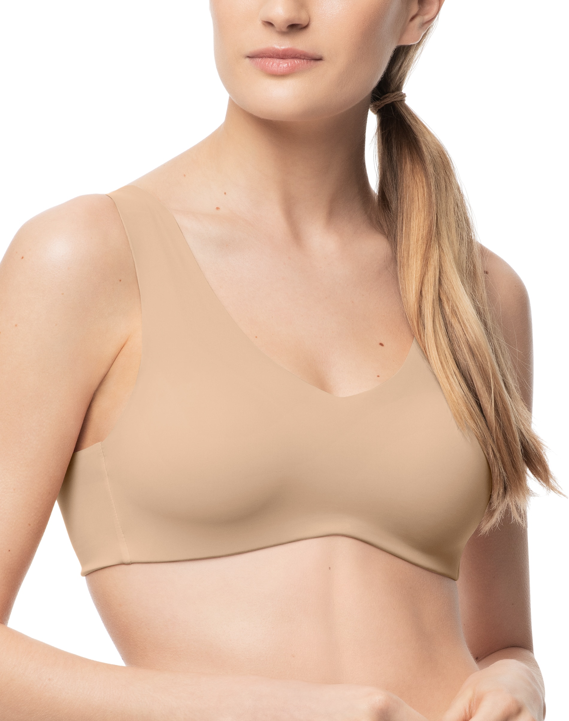 MINDD Womens Mid V Lined Wirefree Bra 