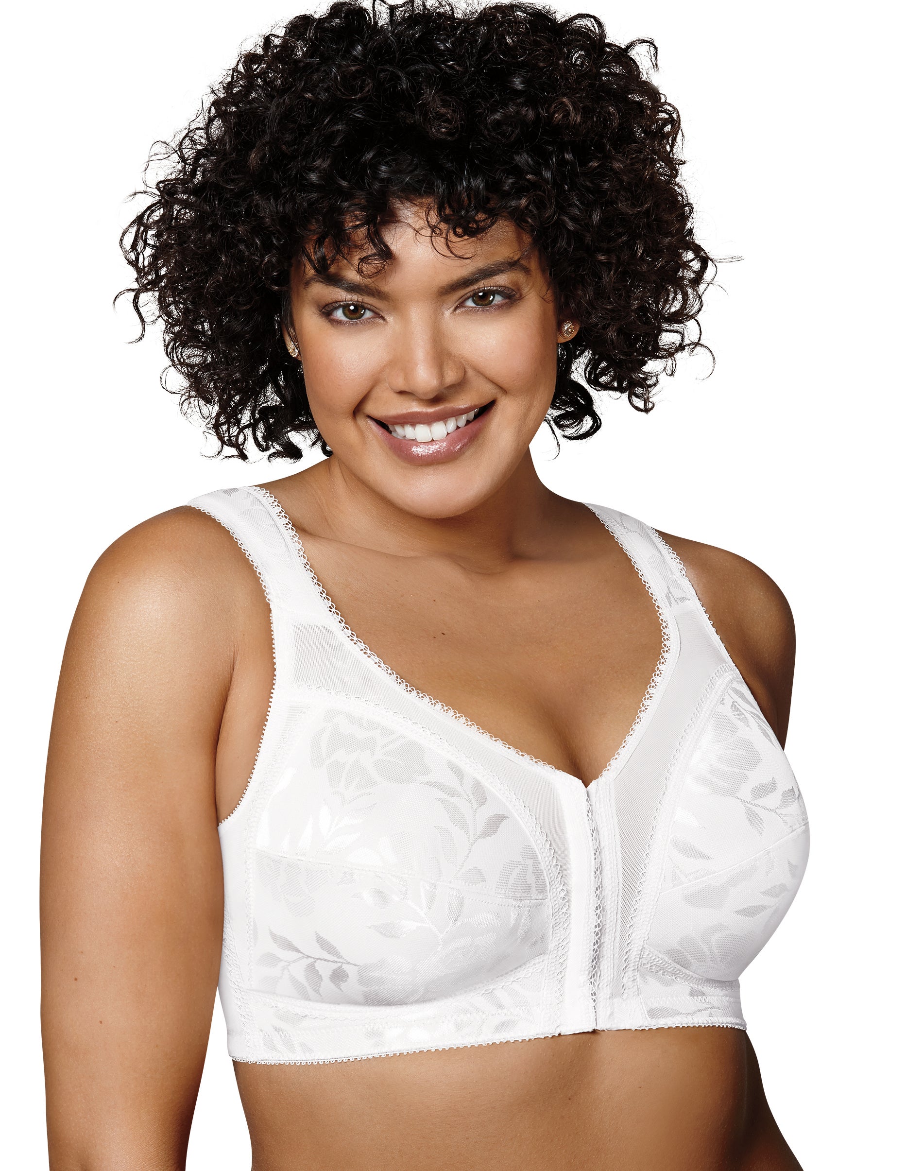 Playtex Women's 18 Hour Front Close Wirefree Back Support Posture Full  Coverage Bra USE525